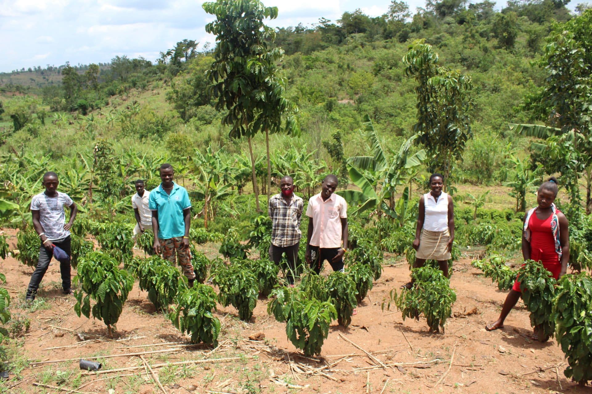 Josephine and other Cooperative members in their coffee Mother Garden Josephine and other Cooperative members in their coffee Mother Garden